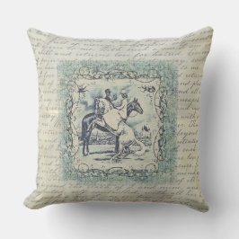 Almofada Cavalos-do-cavalo e cavaleiros vitorianos