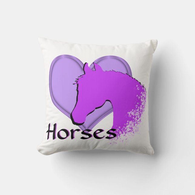 Almofada Cavalos do Coração III (roxo) (Frente)