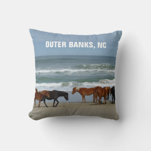 Almofada Cavalos Selvagens Outer Banks OBX Carolina do Nort