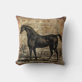 Almofada Cavalos Vintage Cristo e Cavalos Árabes
