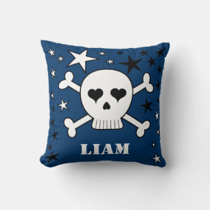Almofada Caveira e Estrelas de Cute Crossbone Personalizáv