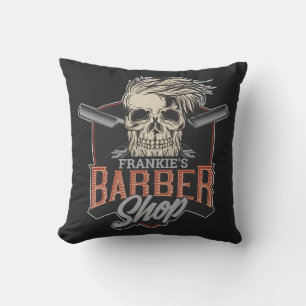 Almofada Caveira e Navalhas do Hipster de Barber Personaliz
