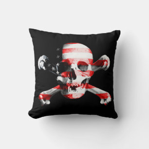 Almofada Caveira Patriótica e Crossbones