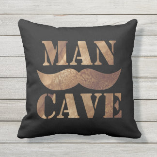 Almofada Caverna do homem (bigode, preto)