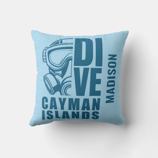 Almofada Cayman Islands Divino de Nome Personalizado (Verso)