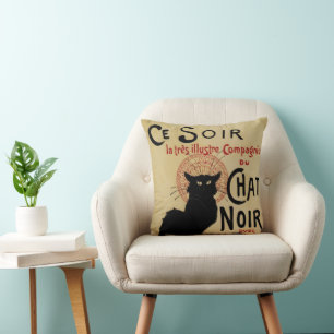 Almofada Ce Soir Chat Noir Black Cat, Vintage Art Nouveau