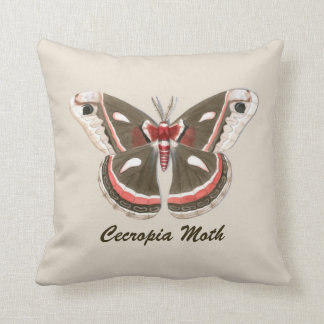 Almofada Cecropia Moth Travesseiro decorativo - bege com te