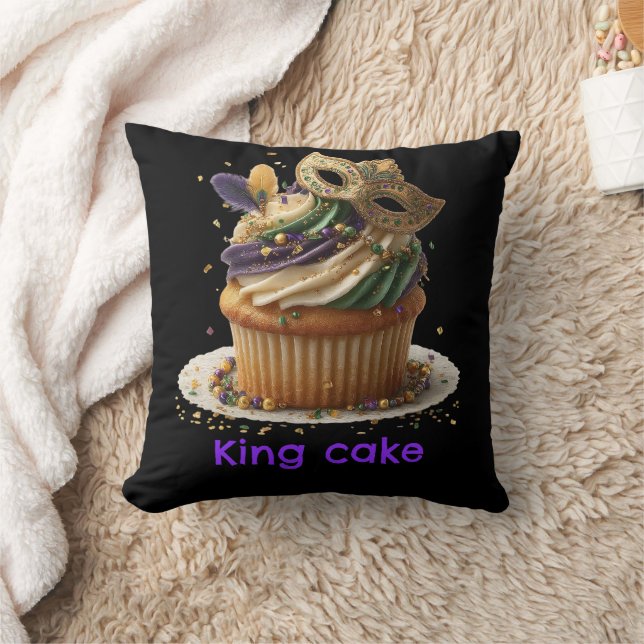 Almofada Celebração de Cupcake Mascarado de Mardi Gras (Cobertor)