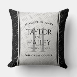 Almofada Celebração do Aniversário do Casamento de Aço Eleg