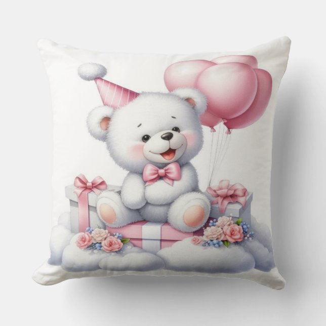 Almofada Celebrar com Conforto: A Festa do Urso de Teddy Jo (Frente)