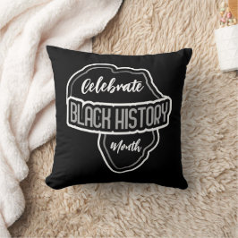 Almofada Celebrar o Mês do Histórico NEGRO a Preto