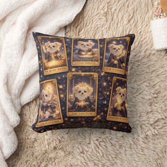 Almofada Celestial Pup Oracle – Magical Tarot Card Cushion (Cobertor)
