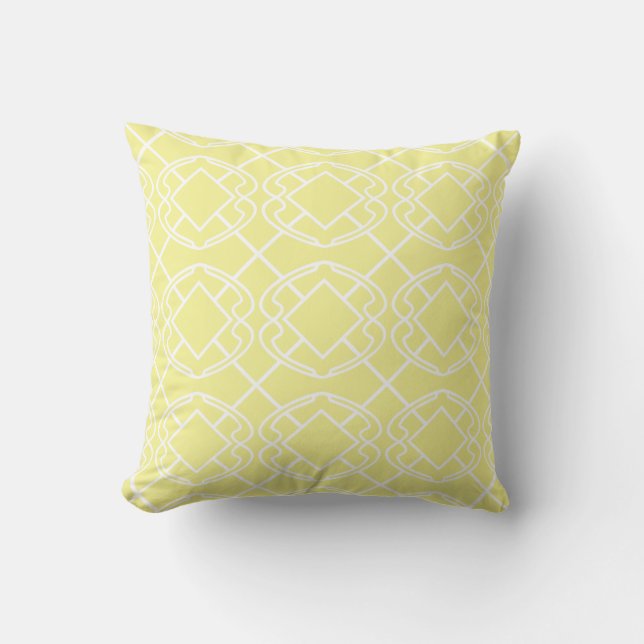 Almofada Cello Manteiga Suave Amarelo Design Treliça (Frente)