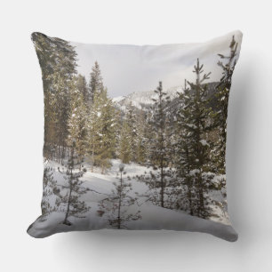Almofada Cena da Montanha Snowy de inverno em Montana
