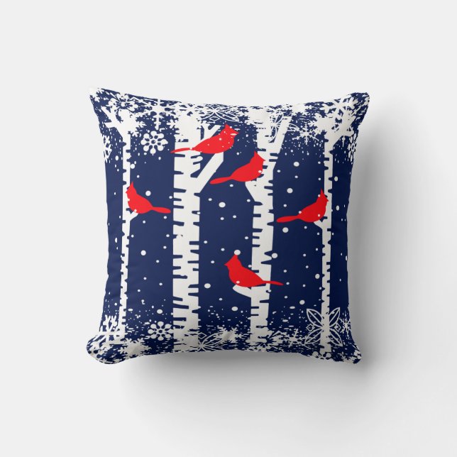 Almofada Cena de Cardeal de inverno (Frente)
