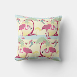 Almofada Cena de Férias Flamingo de Natal hipster