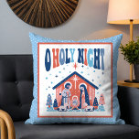 Almofada Cena de Natal Religiosa na Noite Santa<br><div class="desc">Oh Santa Noite Religiosa Travesseiros decorativos da Cena de Natal Religioso mostram o texto "O Santa Noite" na tipografia moderna sobre a cena da natividade de Natal. Perfeito para presentes de Natal,  decoração de Natal e muito mais. Criado pelo Evco Studio www.zazzle.com/store/evcostudio</div>