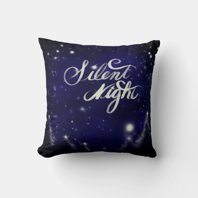 Almofada cena de neve com aquarela temático de Natal (Frente)