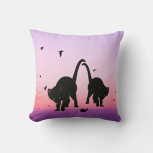 Almofada Cena de Pássaros de Praia Roxa Negra