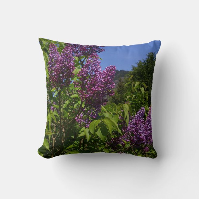 Almofada Cena Natural das Flores Lilás Bonito (Frente)