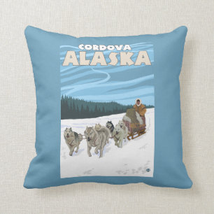 Almofada Cena Sledding do cão - Cordova, Alaska