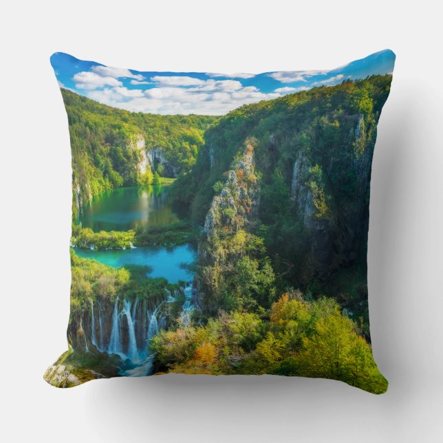 Almofada Cenário de cachoeira elegante, Croácia (Frente)