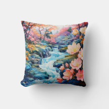 Cenário de Paisagem em Aquarela do Rio na Primaver