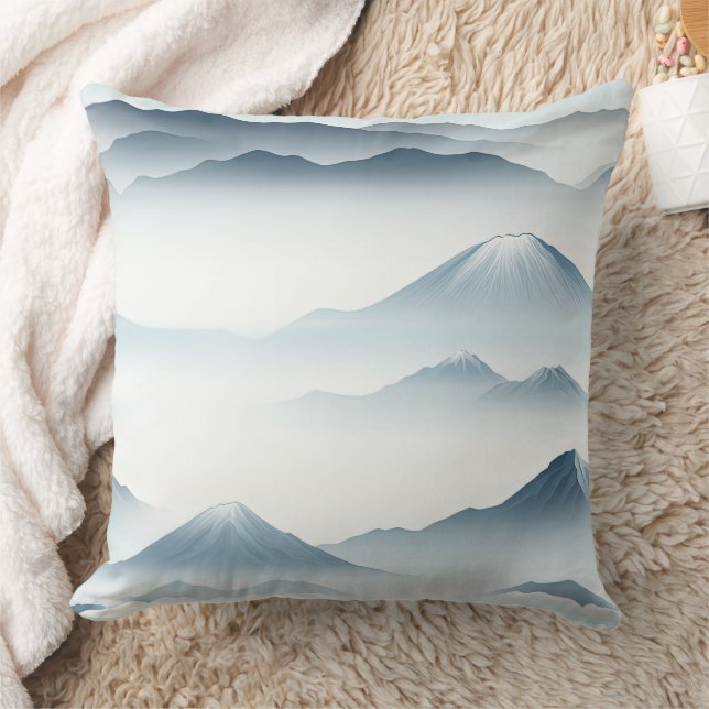 Almofada Cenas de Montanhas Tranquilas Neve Azul e Branco (Cobertor)