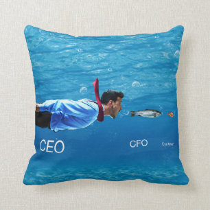 Almofada CEO, CFO, travesseiro mais atrasado do humor do