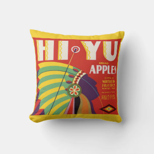 Almofada cerca de 1930 Hi Yu Apples impressão