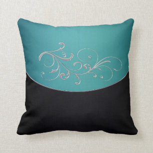 Almofada Cerceta elegante e travesseiro decorativo preto