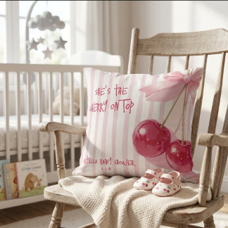 Almofada Cereja no Topo Vermelho Rosa Arco Retro Chuva de V