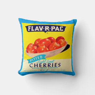 Almofada Cerejas de 1930s da Flav-R-Pac de pelagem