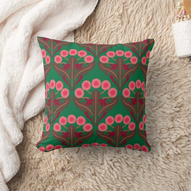 Almofada Cerise Art Nouveau Dandelions Travesseiro decorati (Cobertor)