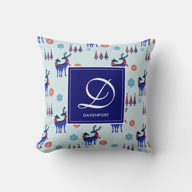 Almofada Cerveja, Árvores de Natal e Flocos de Neve com Mon (Frente)