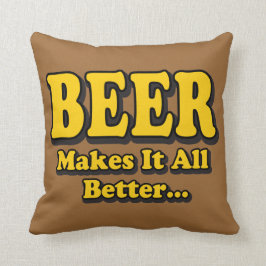 Almofada Cerveja Torna Tudo Melhor - Slogan Divertido para 