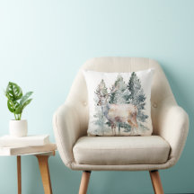 Cervo Florestal em Aquarela de Inverno