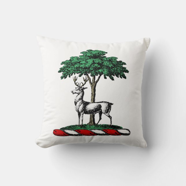Almofada Cervo Veado junto à Árvore Emblema do Brasão Herál (Frente)