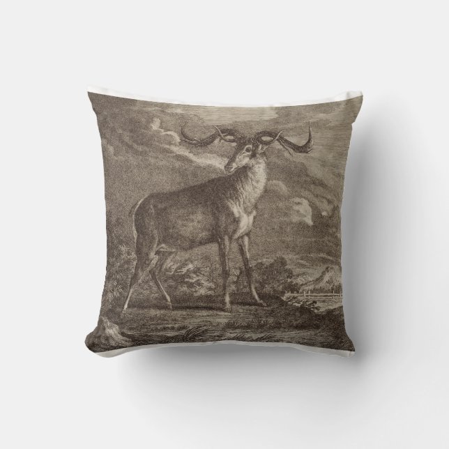 Almofada Cervo-vermelho macho e jovem (Frente)