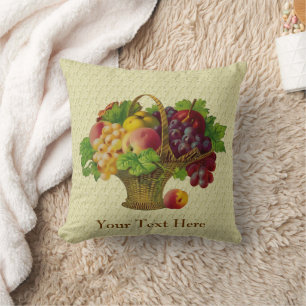 Almofada Cesta de Frutas Arte Vintage Personalizada