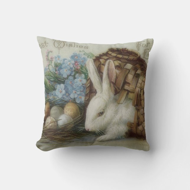 Almofada Cesta de Ovos Pintada De Páscoa Esqueça-Me (Frente)