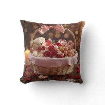 Cesta Romântica de Rosa Teddy Decorativa de Dia do