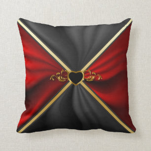 Almofada Cetim vermelho e preto elegante