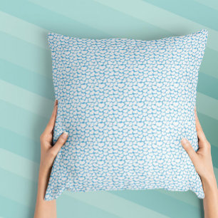 Almofada Céu Azul Corações Brancos Design Feliz