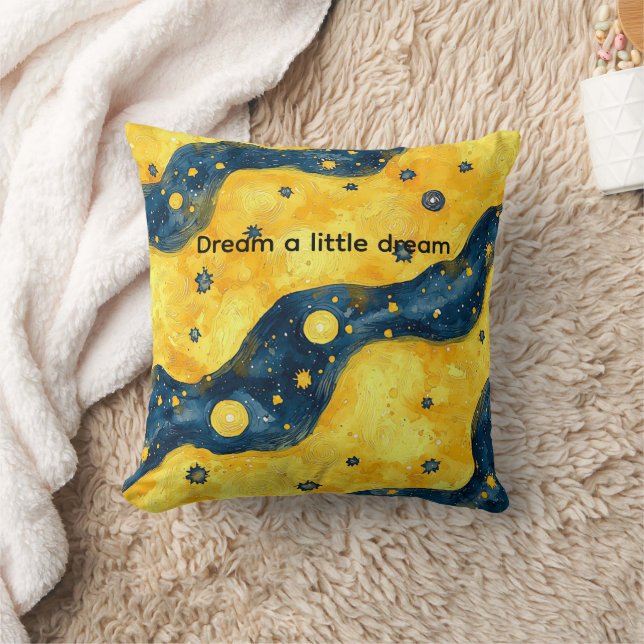 Almofada Céu Estrelado Azul Amarelo (Cobertor)
