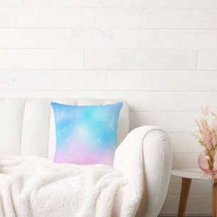 Almofada Céu Gradiente de Pastel Rosa e Azul