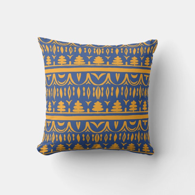 Almofada Cevrons Africanos: Padrão Tribal Étnico (Frente)