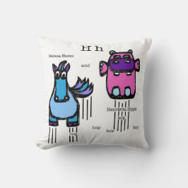 Almofada "ch" (galinha/cavalo hipopótamo) travesseiro