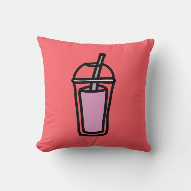 Almofada Chá com leite Bubble Tea adolescente bonita bebida (Frente)