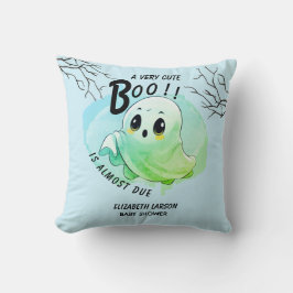 Almofada Chá de Bebê Boo Festa Tema Azul Halloween Fofa